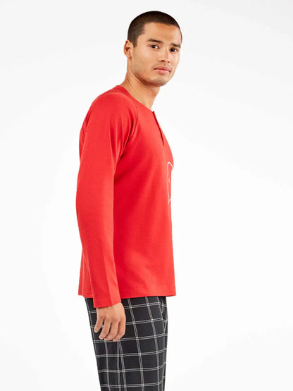 PIJAMA MANGA LARGA HOMBRE TEJIDO INTERLOOK RED SNOOPY