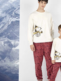 Pijama largo hombre Snoopy granate