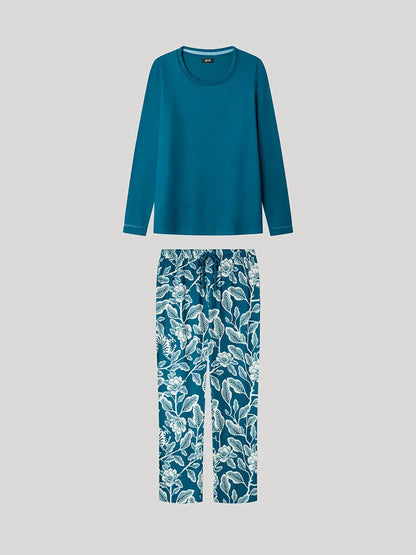 PIJAMA MANGA LARGA MUJER ESTAMPADO FLORAL