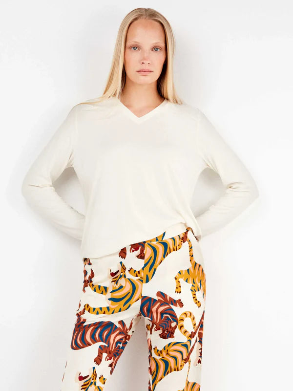 PIJAMA MANGA LARGA MUJER ANIMAL PRINT TIGRES