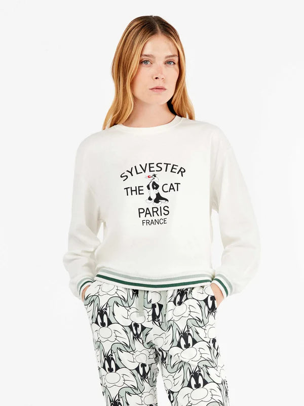 PIJAMA MANGA LARGA MUJER SYLVESTER PUNTO INTERLOCK