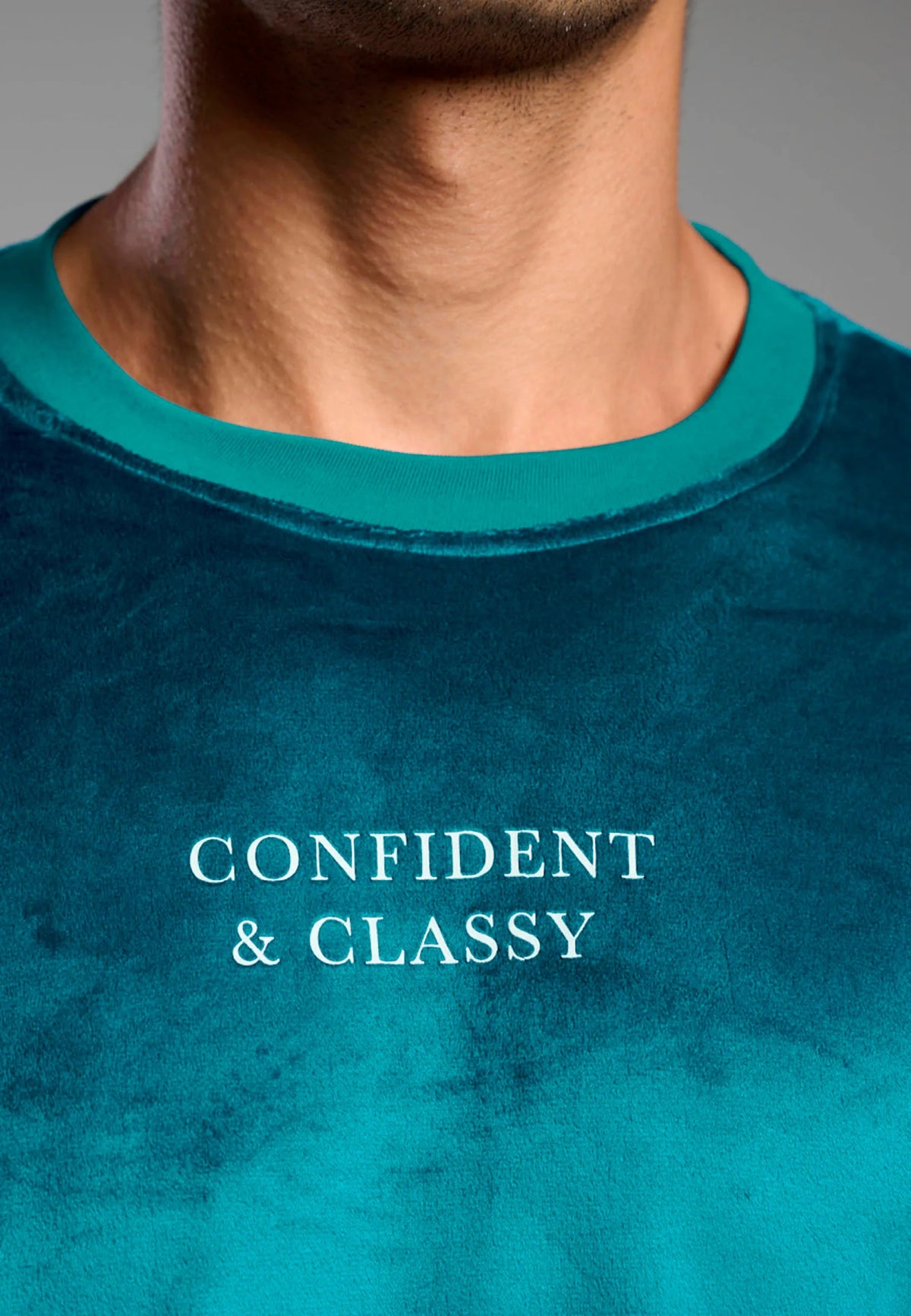 Pijama de hombre terciopelo Confident & Classy verde azulado