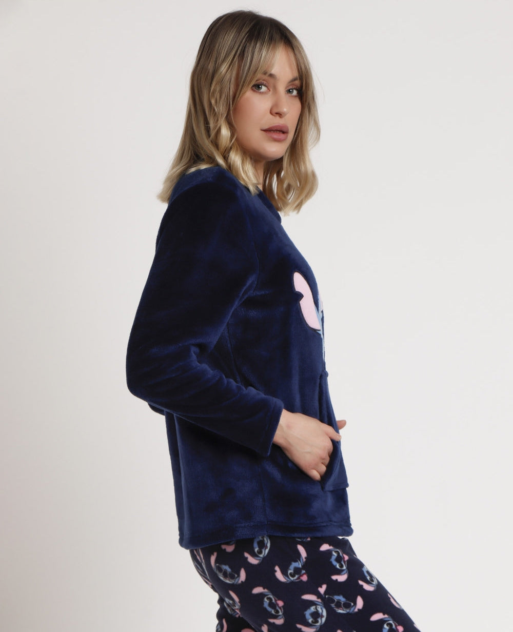 PIJAMA MANGA LARGA MUJER CORALINA STITCH FACES