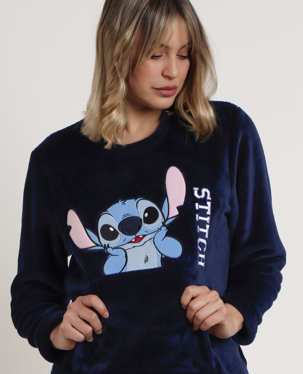 PIJAMA MANGA LARGA MUJER CORALINA STITCH FACES