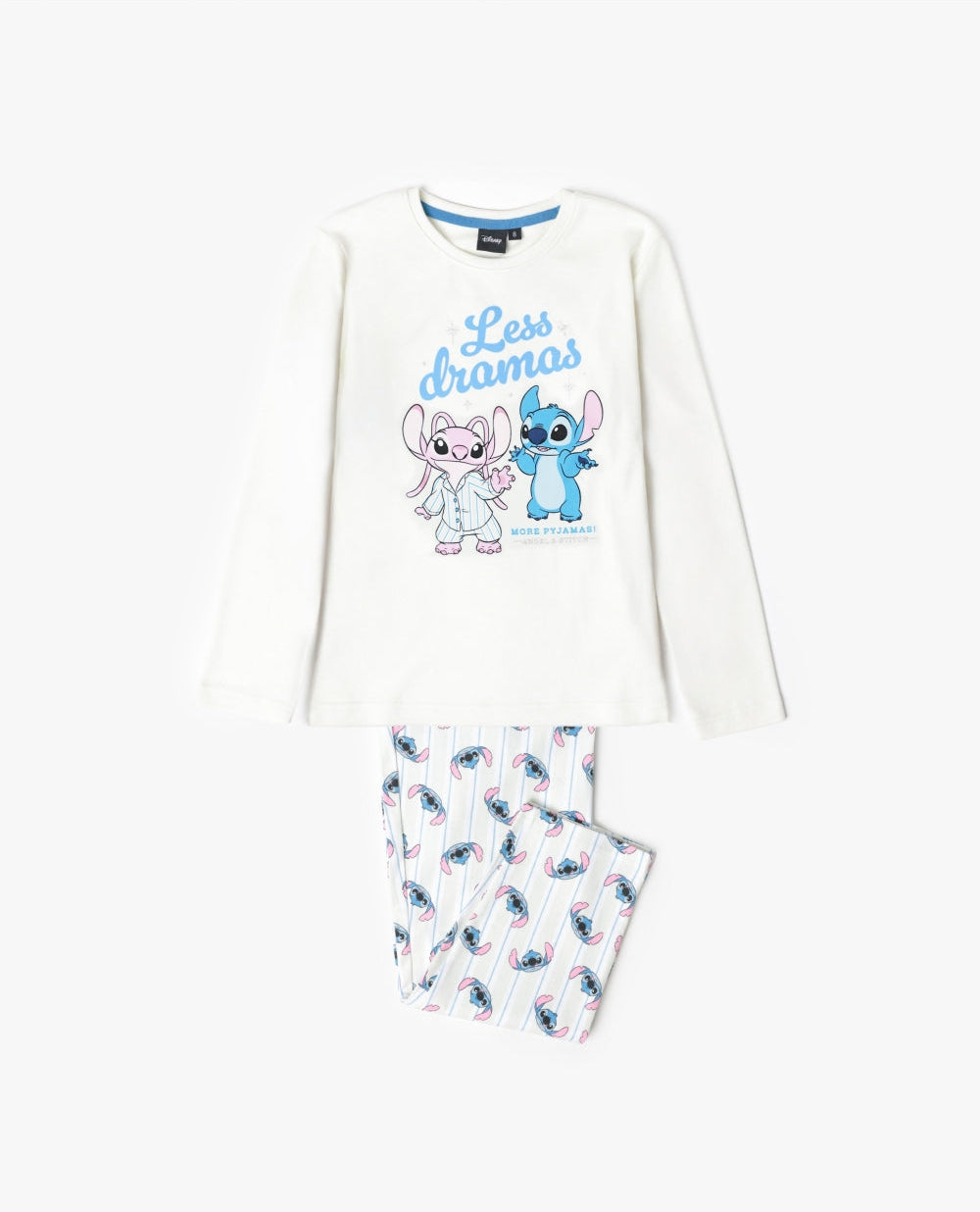 PIJAMA MANGA LARGA NIÑA MENTA STITCH