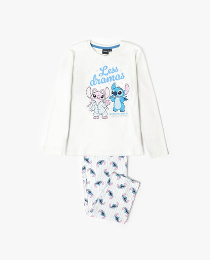 PIJAMA MANGA LARGA NIÑA MENTA STITCH