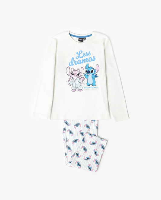 PIJAMA MANGA LARGA NIÑA MENTA STITCH