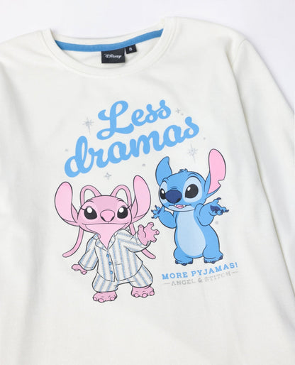 PIJAMA MANGA LARGA NIÑA MENTA STITCH