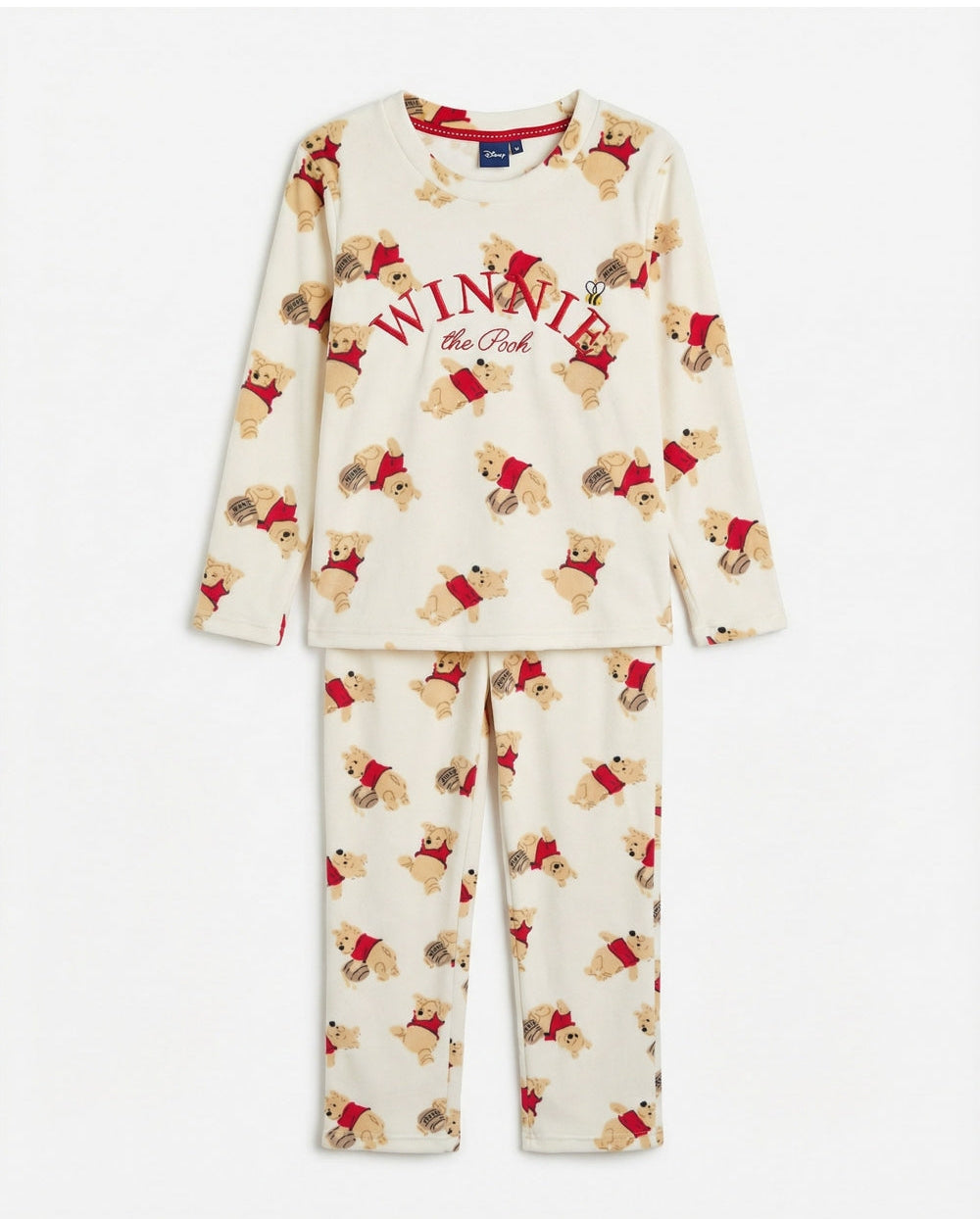Pijama de niña Disney Winnie the Pooh terciopelo de manga larga