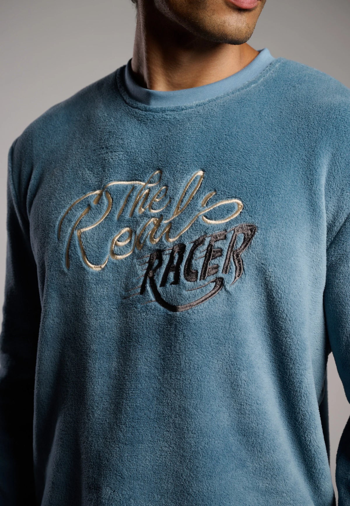 Pijama polar de hombre The Real Racer azul y gris