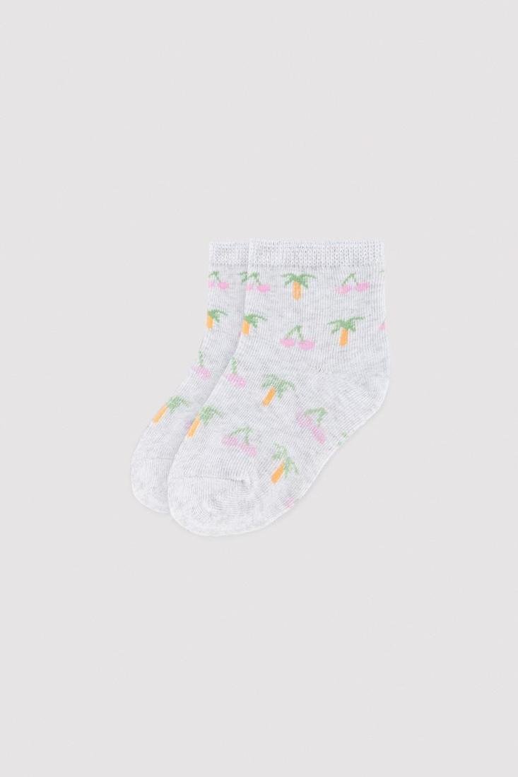CALCETINES BEBE CORTOS GREY CHERRYS