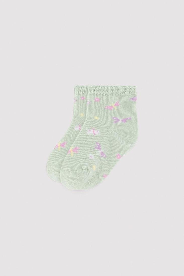 CALCETINES BEBE CORTOS GREEN BUTTERFLIES