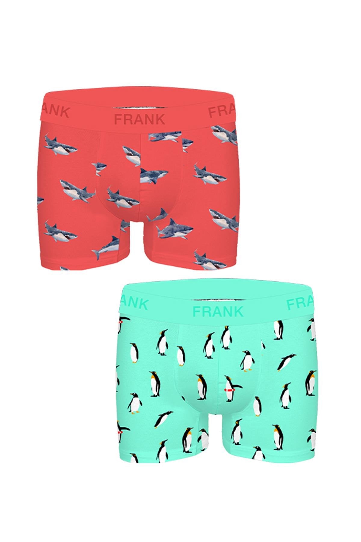 PACK-2 BOXERS PINGUINS AND SHARKS JF2BFUN03