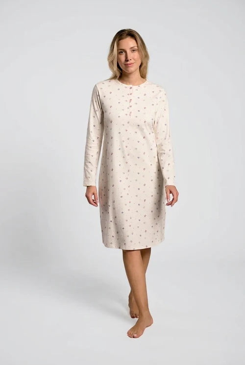 Camisón Mujer Algodón Lunares