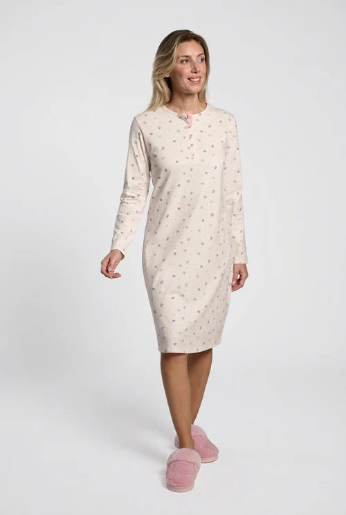 Camisón Mujer Algodón Lunares