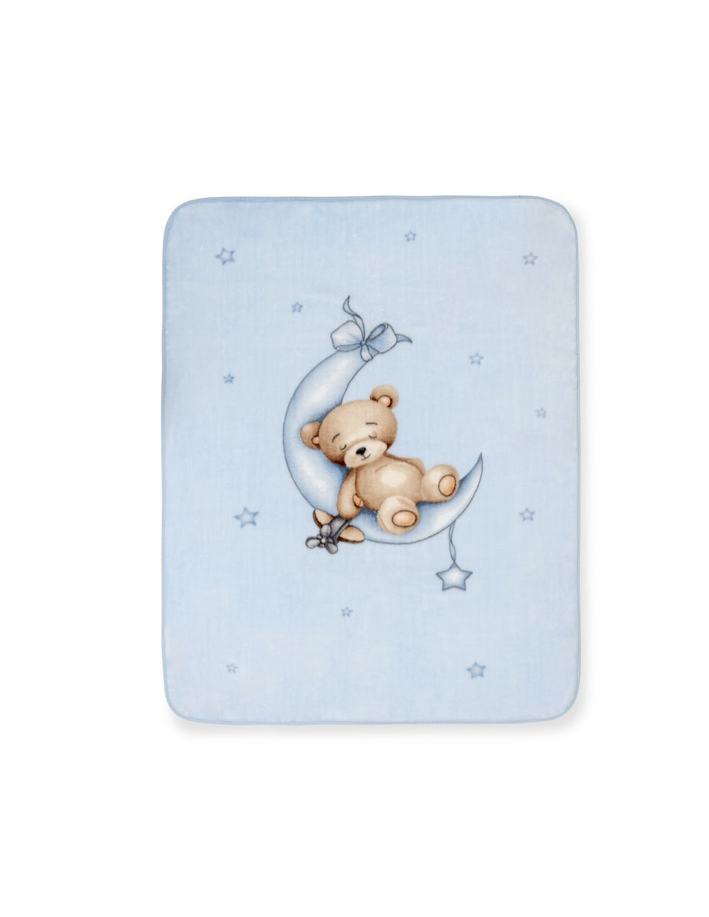 Manta bebé Interbaby Osito Luna Estrellas Azul 110x140 cm