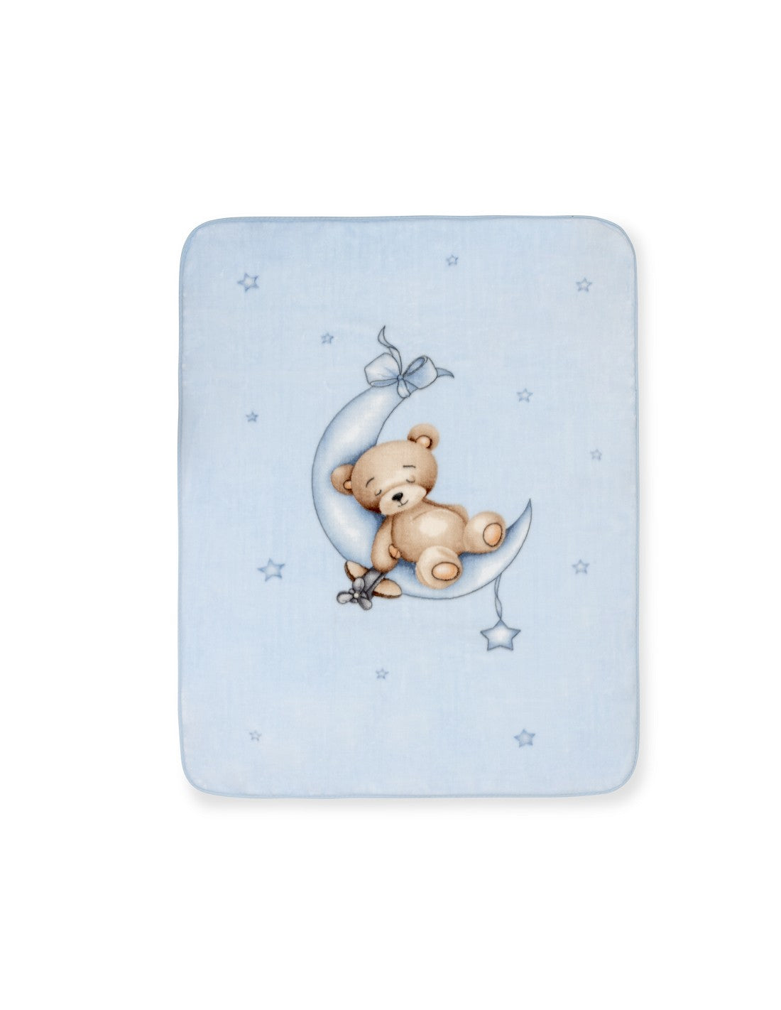 Manta bebé Interbaby Osito Luna Estrellas Azul 110x140 cm