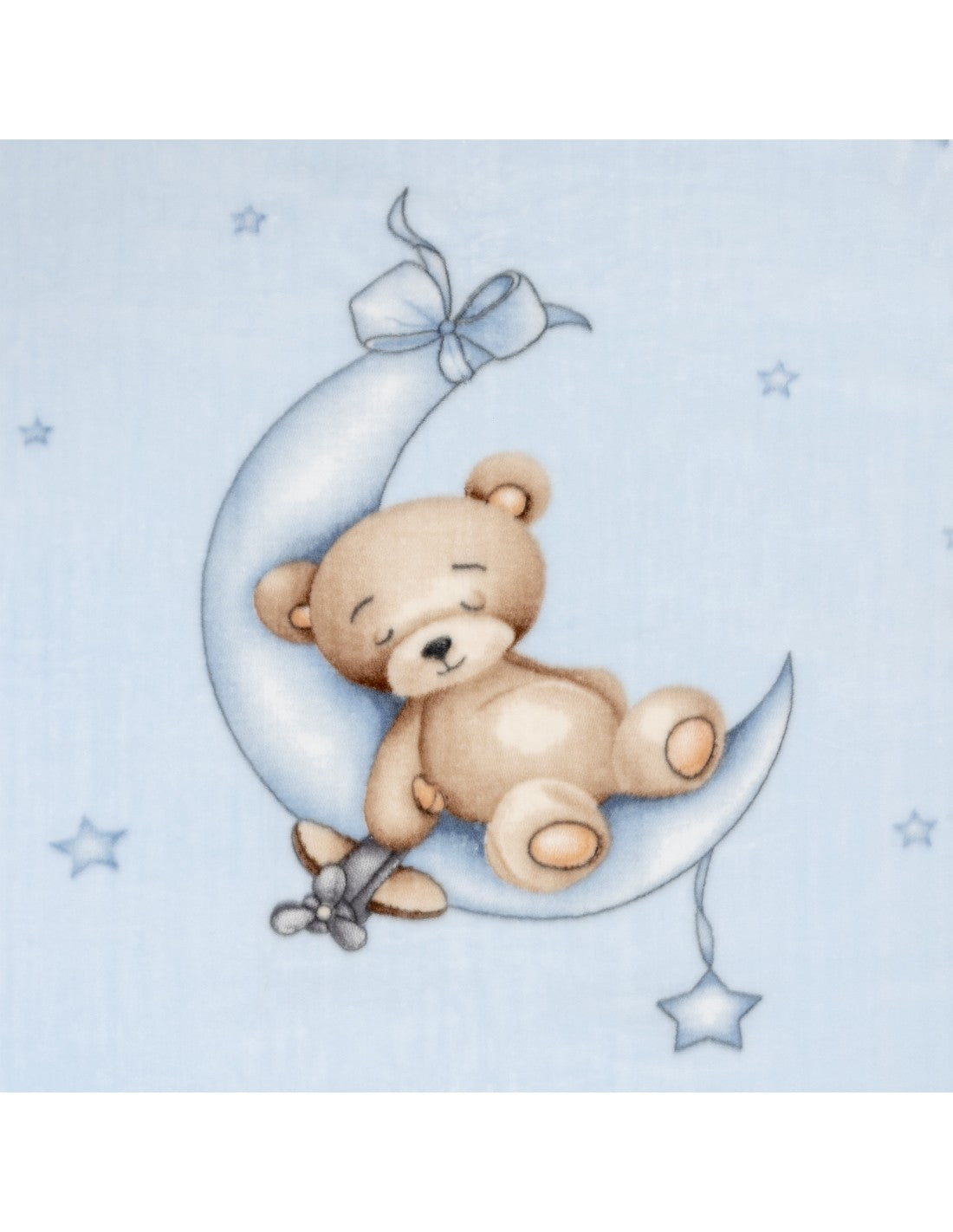 Manta bebé Interbaby Osito Luna Estrellas Azul 110x140 cm