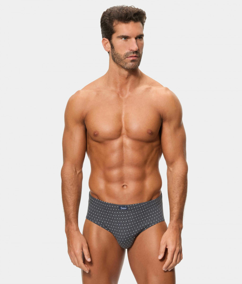 PACK-3 SLIPS SEMICORTOS ALGODON 080 MIX GRIS KAKI