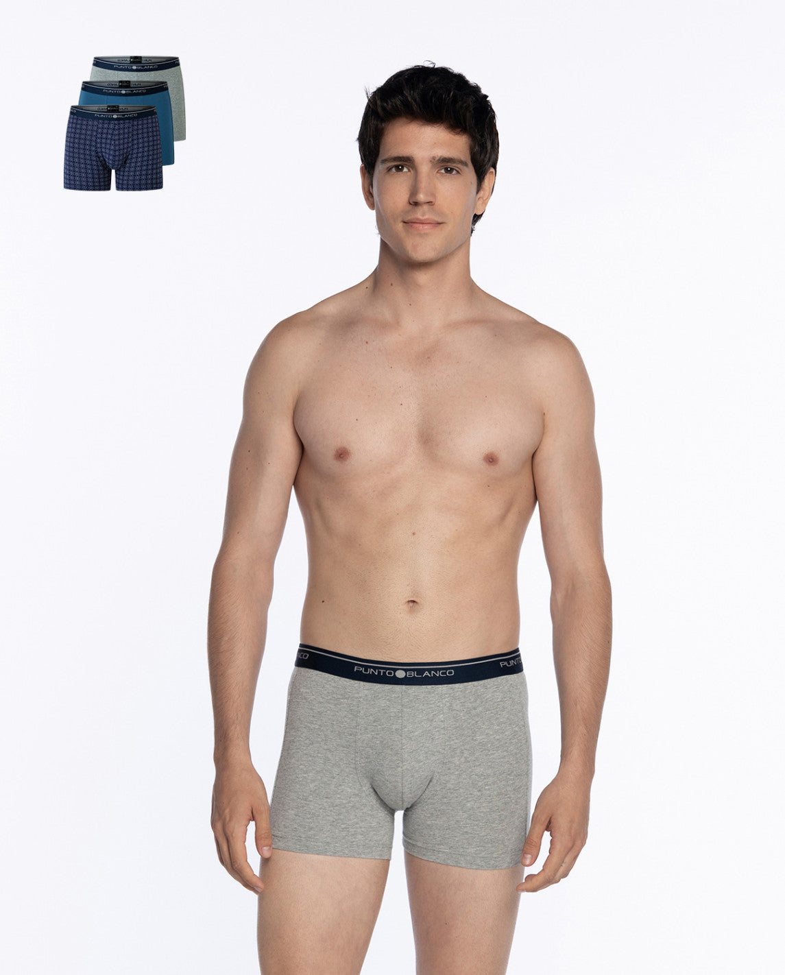 PACK-3 BOXERS BASIX PUNTO BLANCO 676