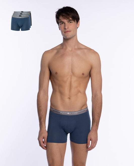 PACK-3 BOXERS BASIX PUNTO BLANCO 529