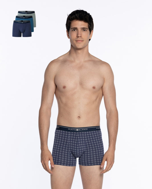 PACK-3 BOXERS BASIX PUNTO BLANCO 676