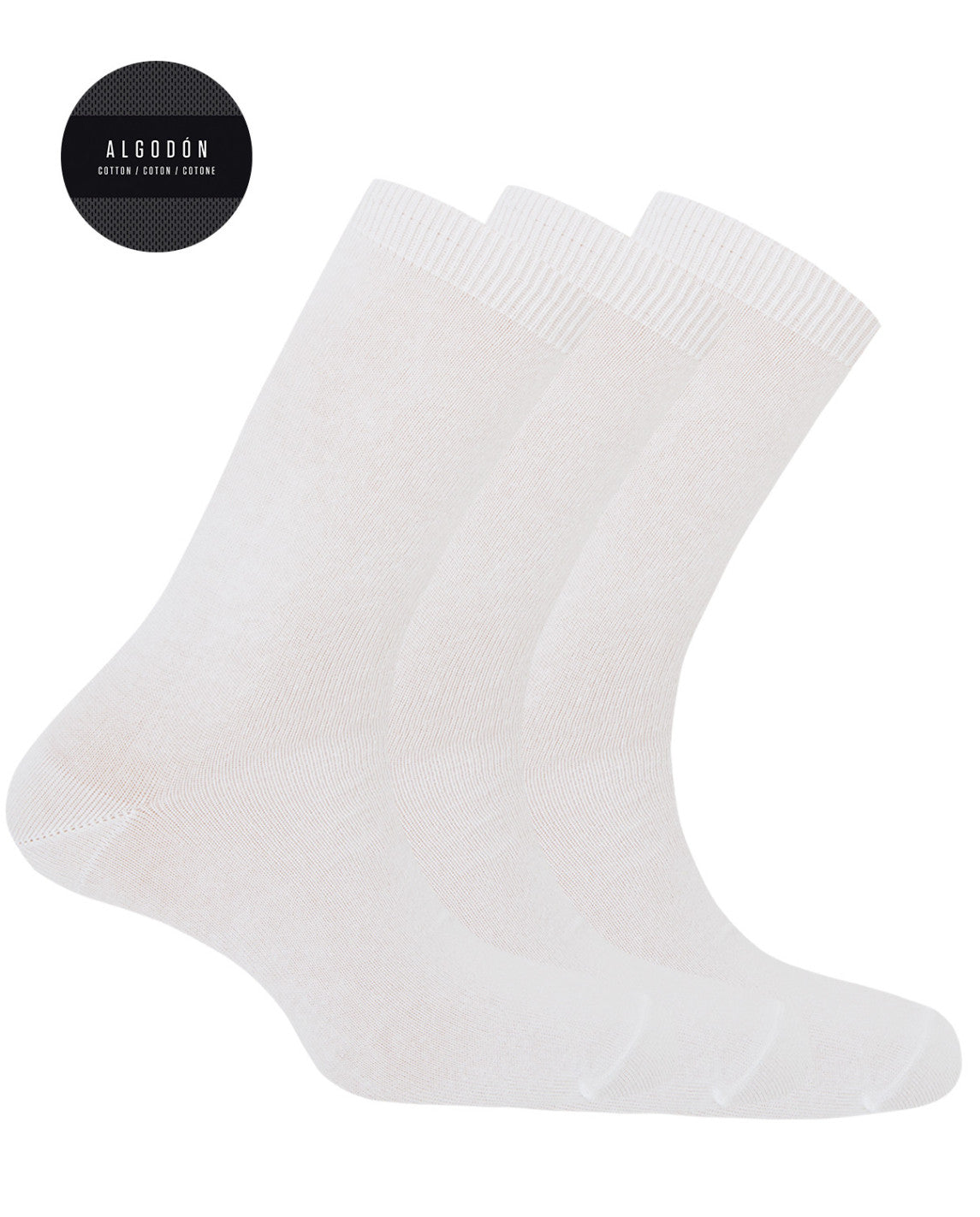 PACK-3 CALCETINES DE ALGODON LISOS BASIX