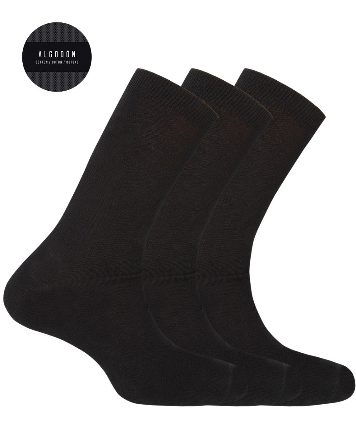 PACK-3 CALCETINES DE ALGODON LISOS BASIX
