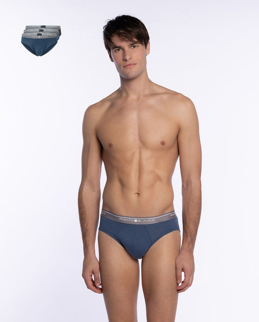 PACK-3 SLIPS BASIX PUNTO BLANCO 554