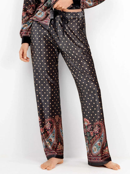 PIJAMA ABIERTO TERCIOPELO MANGA LARGA MUJER EASTERN PRINT