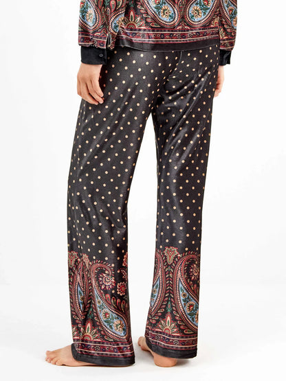 PIJAMA ABIERTO TERCIOPELO MANGA LARGA MUJER EASTERN PRINT