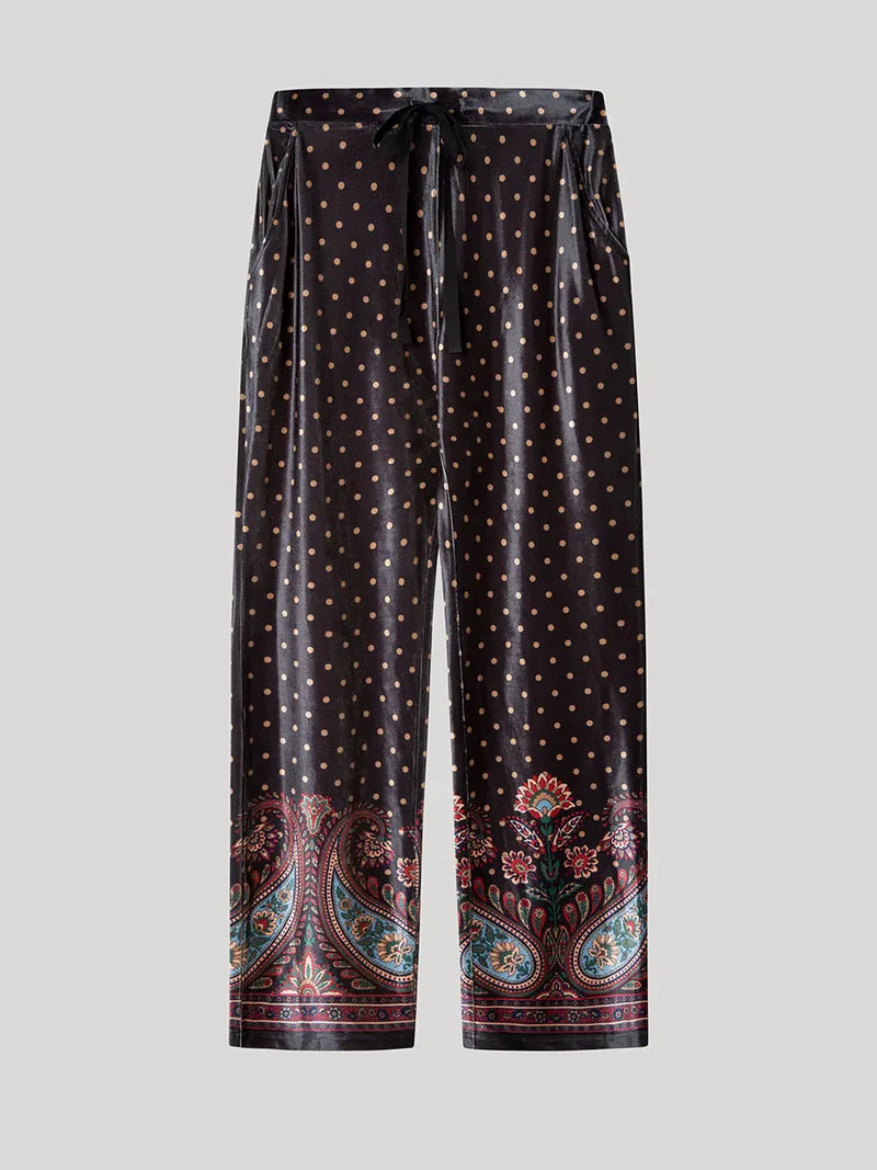 PIJAMA ABIERTO TERCIOPELO MANGA LARGA MUJER EASTERN PRINT