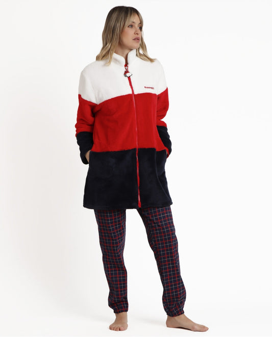 BATA MANGA LARGA CALENTITA COLD SNOOPY PARA MUJER