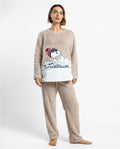 Pijama mujer peanuts snoopy mountain beige coral polar