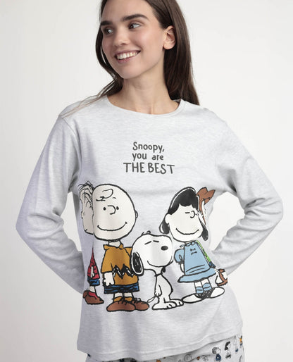 PIJAMA MANGA LARGA MUJER SNOOPY & FRIENDS