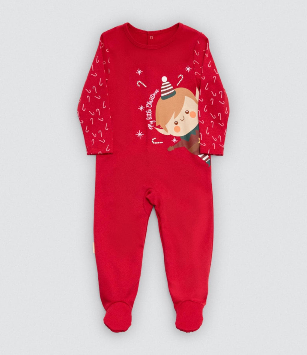 Pelele bebé navideño rojo