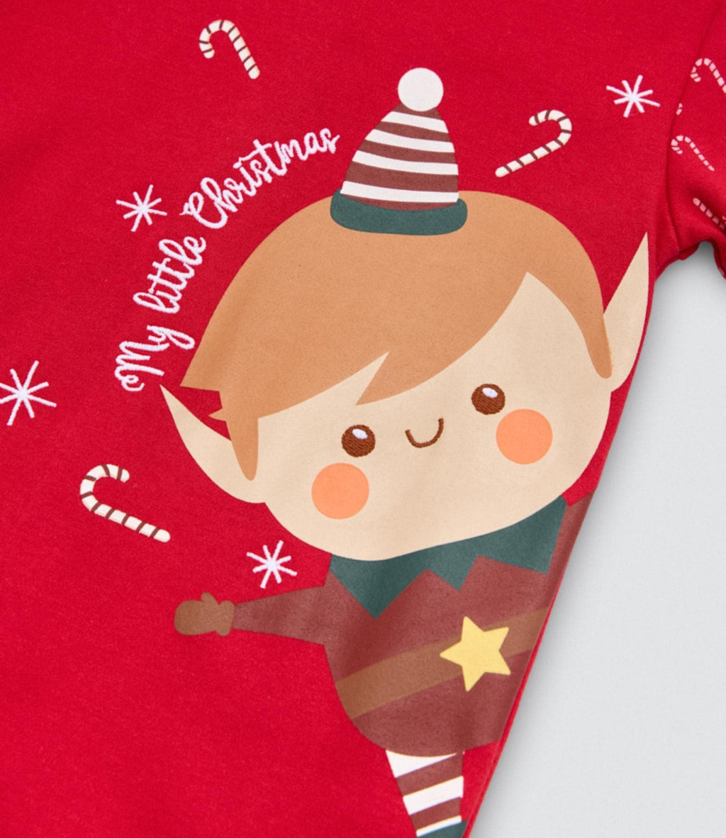 Pelele bebé navideño rojo