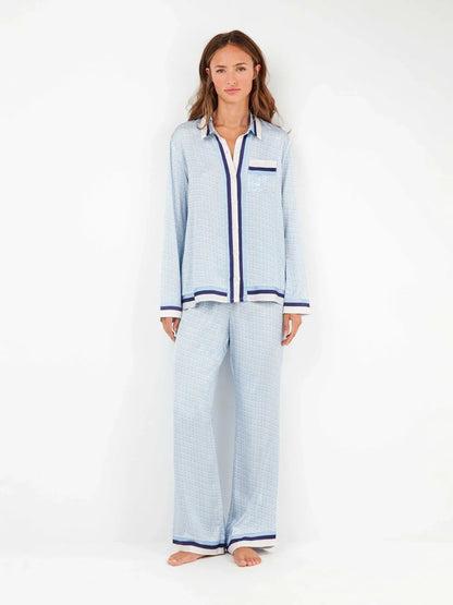 PIJAMA ABIERTO MANGA LARGA MUJER MONOGRAM