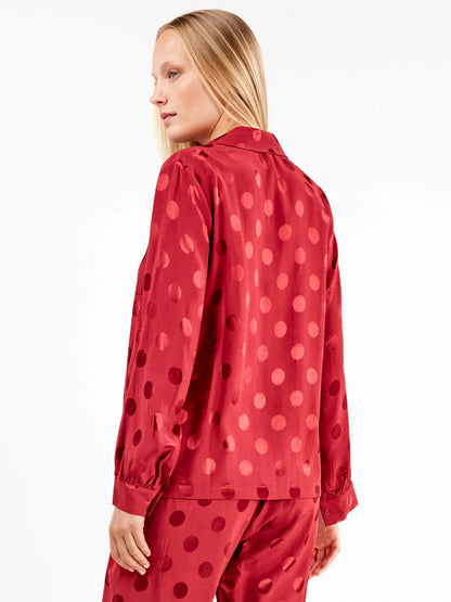 PIJAMA ABIERTO MANGA LARGA SATINADO MUJER TOPITOS