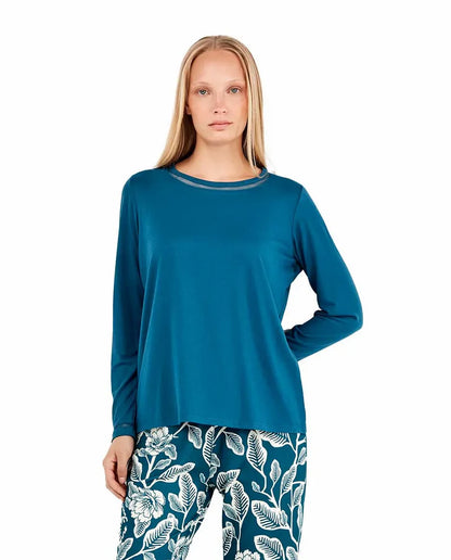 PIJAMA MANGA LARGA MUJER ESTAMPADO FLORAL