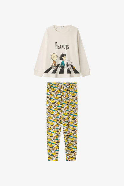 PIJAMA MANGA LARGA MUJER PEANUTS BEATLES