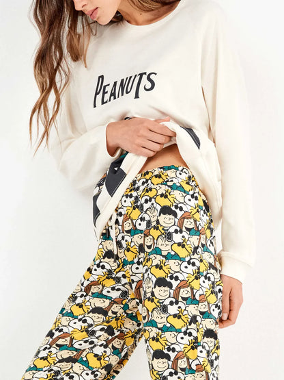 PIJAMA MANGA LARGA MUJER PEANUTS BEATLES