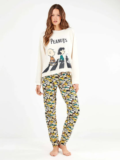 PIJAMA MANGA LARGA MUJER PEANUTS BEATLES