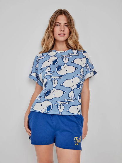 PIJAMA MANGA CORTA SNOOPY PRINT