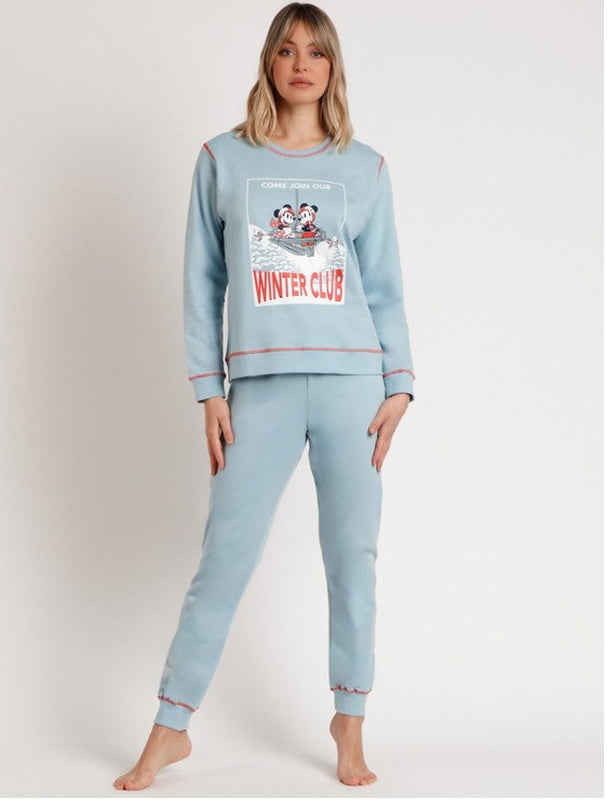 PIJAMA MANGA LARGA MUJER FELPA WINTER CLUB