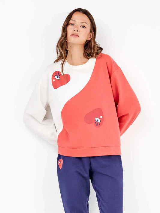 PIJAMA MANGA LARGA MUJER HEART MOTIFS