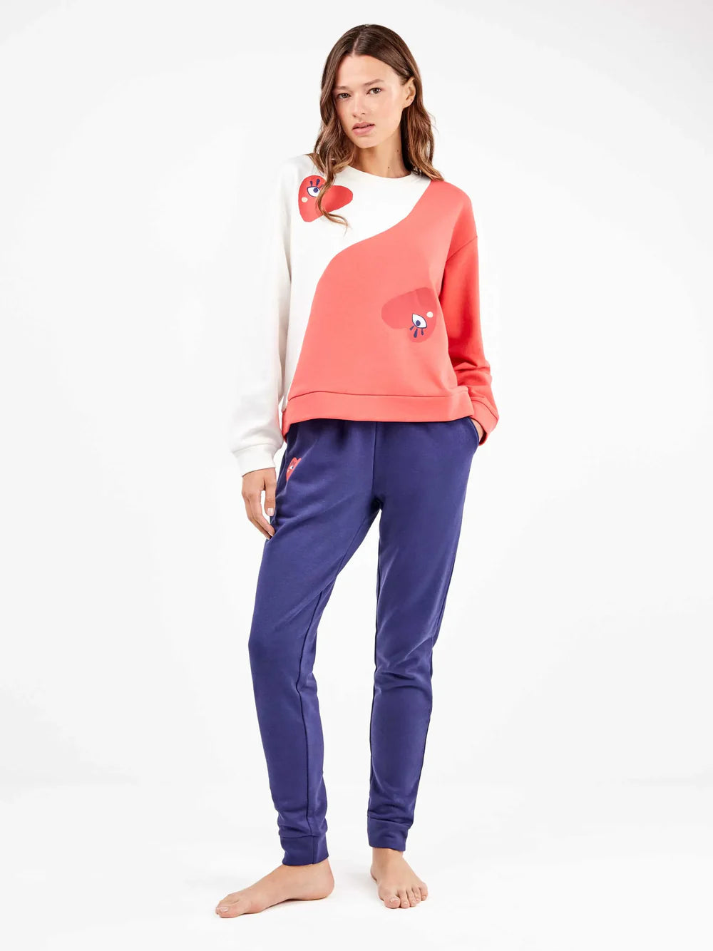 PIJAMA MANGA LARGA MUJER HEART MOTIFS