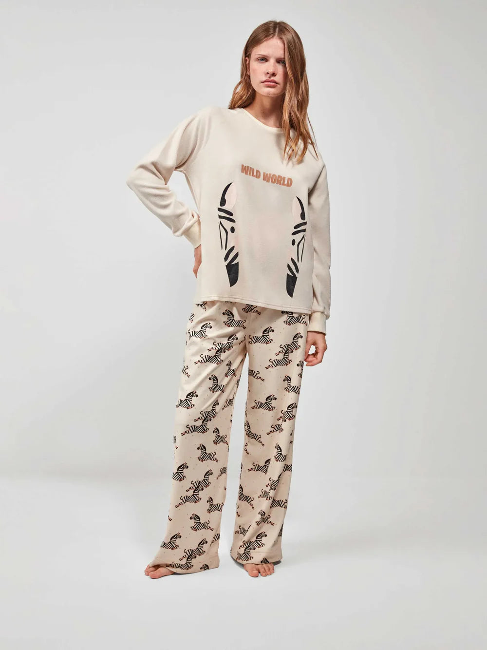 PIJAMA MANGA LARGA MUJER WILD WORLD