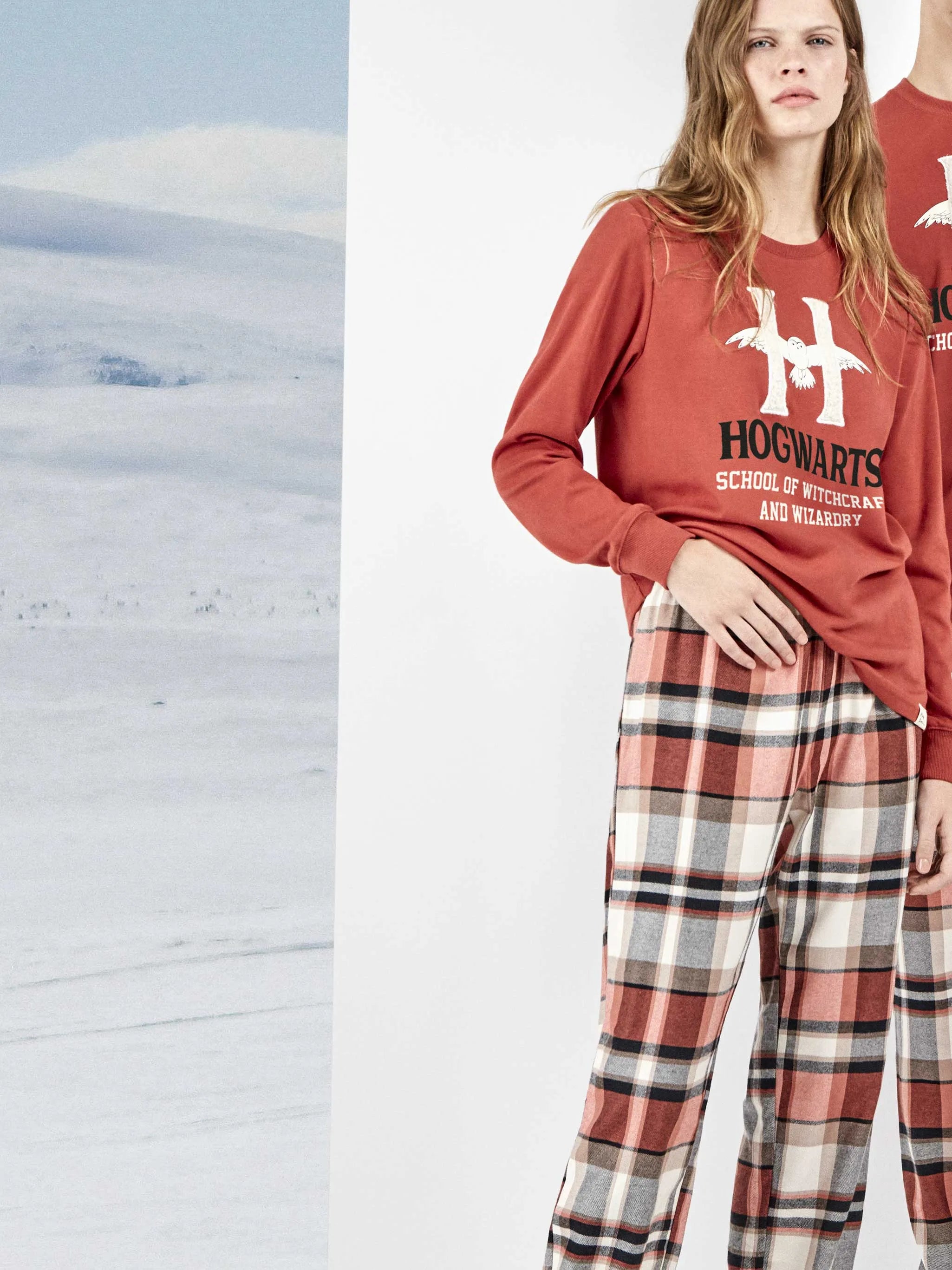 Pijama mujer Harry Potter con pantalón de cuadros