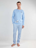 Pijama largo hombre snoopy de punto interlock